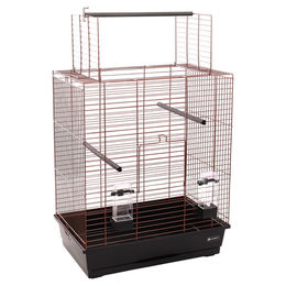Flamingo Vogelkäfig Halura für Sittiche und Wellensittiche Kupfer Schwarz 54x34x65 cm – Bild 1 von 10