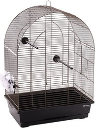 Flamingo Vogelkäfig Klara 2 für Wellensittiche aus Metall in Beige und Schwarz 45x28x62,5 cm – Bild 1 von 6