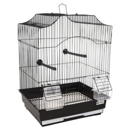 Flamingo Vogelkäfig Lampung 2 Schwarz für Kanarienvögel 34x28x44,5 cm aus Metall – Bild 1 von 11