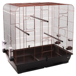 Flamingo Vogelkäfig Macha für Wellensittiche und Sittiche aus Metall in Kupfer/Schwarz 78x47,5x77,5cm mit 5 Türen – Bild 1 von 6