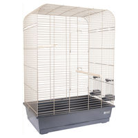 Produktbild von Flamingo Vogelkäfig Marja Voliere für Wellensittiche aus Metall in Taupe/Schwarz 54x34x75 cm