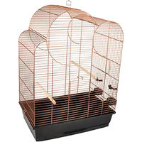 Produktbild von Flamingo Vogelkäfig Wammer 1 Voliere für Wellensittiche Kupfer/Schwarz Metall 54x34x75 cm