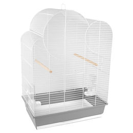 Flamingo Vogelkäfig Wammer 1 Voliere für Wellensittiche Weiß/Grau 54x34x75 cm mit Zubehör – Bild 1 von 2