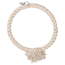 Produktbild von Flamingo Vogelschaukel aus Baumwolle in Beige mit Seilring 35 cm Durchmesser