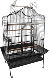 Flamingo Vogelvoliere Paros Anthrazit für Papageien mit Metall-Schublade und Rollen 125x92,5x173,5 cm – Bild 1 von 7