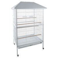 Produktbild von Flamingo Vogelvoliere Valka Weiß für Papageien und Vögel aus Metall 107x88,5x170 cm mit Rollen