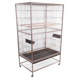 Flamingo Voliere Sumba Vogelvoliere für Vögel und Papageien in Taupe mit Sitzstangen und Näpfen 79x52x134cm – Bild 1 von 6