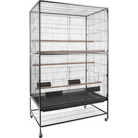 Produktbild von Flamingo Voliere Valor für Papageien Anthrazit 94x58,5x153 cm aus Metall pulverbeschichtet mit Rollen