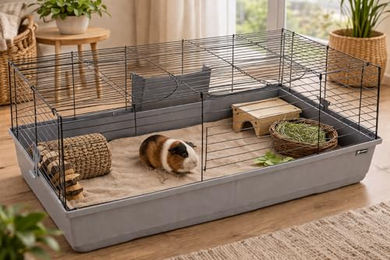 Flamingo Waschbare Käfigeinlage Riley Bodenmatte Taupe 100x55x0,4 cm für Kaninchen und Hamster - 100 cm – Bild 1 von 5