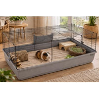 Produktbild von Flamingo Waschbare Käfigeinlage Riley Bodenmatte Taupe 100x55x0,4 cm für Kaninchen und Hamster - 100 cm