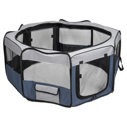 Flamingo Welpenfreilauf Flavio für Hunde Grau/Blau 116 x 116 x 48 cm – Bild 1 von 6