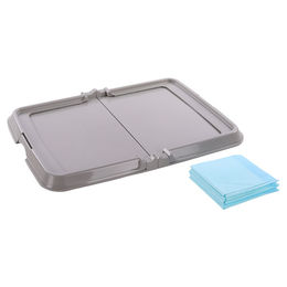 Flamingo Welpentrainer Fifi Sauberkeitstraining mit 5 Welpenunterlagen Grau Größe L – Bild 1 von 4