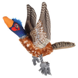 Flamingo Wingo Fasan Hundespielzeug aus Plüsch mit Seil und Quietscher, 27x39 cm – Bild 1 von 7