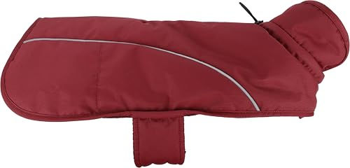 Flamingo Winterjacke Ragna Rot für Hunde aus weichem Fleece mit reflektierenden Streifen und Spritzwassergeschützt – Bild 1 von 4