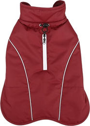 Flamingo Wintermantel Ragna Rot aus weichem Fleece mit reflektierenden Streifen und Spritzwasserschutz – Bild 1 von 4