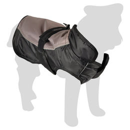 Produktbild von Flamingo Wintermantel Zane für Hunde schwarz/taupe wasserabweisend aus Polyester 80 cm - 80 cm