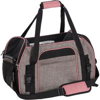 Produktbild von Flamingo Xandor Hundetasche Transportbox für kleine Hunde und Welpen Taupe Beige aus Polyester 48x25x33cm