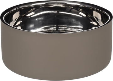 Flamingo Xara Futter- und Trinknapf aus Edelstahl in Taupe Groß 1,9 l - 1,9 l – Bild 1 von 4