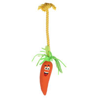 Produktbild von Flamingo Xibor Hundespielzeug Karotte aus Latex mit Seil und Squeaker Orange 45cm - 45 cm