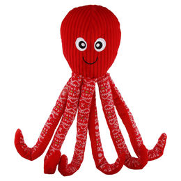 Flamingo Xmas Pulpa Oktopus Plüschspielzeug für Hunde in Rot mit Squeaker 16,5x11,4x50,8cm – Bild 1 von 3