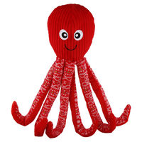 Produktbild von Flamingo Xmas Pulpa Oktopus Plüschspielzeug für Hunde in Rot mit Squeaker 16,5x11,4x50,8cm