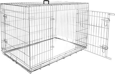 Flamingo XXL Hundekäfig aus Metall mit 2 Türen Silber 120 x 76 x 82 cm – Bild 1 von 1