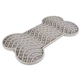 Flamingo Yummee Leckmatte aus Silikon Knochenform Grau Größe L – Bild 1 von 8