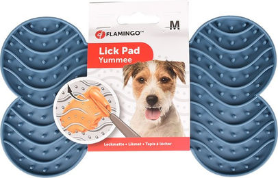 Flamingo Yummee Schleckmatte aus Silikon für Hunde in Blau Grösse M – Bild 1 von 5