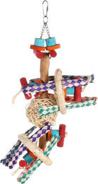 Flamingo Zazoe Papageienspielzeug mit Bällen und Perlen bunt 40cm – Bild 1 von 3