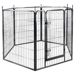 Produktbild von Flamingo Zecta Hunde-Laufstall aus Metall für Welpen und kleine Rassen Schwarz 156 x 138 x 100 cm