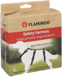 Flamingo Zera Sicherheitsgeschirr für Hunde Schwarz Größe L aus Nylon – Bild 1 von 4