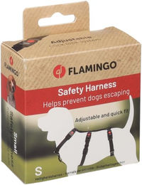 Flamingo Zera Sicherheitsgeschirr für Hunde Schwarz Größe S aus Nylon – Bild 1 von 4