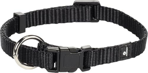 Flamingo Ziggi Halsband für kleine Hunde Schwarz XS 20-35 cm aus Nylon mit Zugentlastung - 1 Stk. – Bild 1 von 2