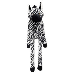 Flamingo Zira Zebra Hundespielzeug aus Plüsch mit Quietscher Schwarz Weiß Größe S – Bild 1 von 3