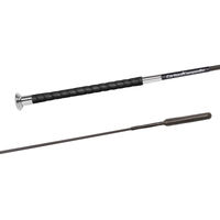 Produktbild von Fleck Dressurgerte FL Carbon Premium+ mit Ledergriff und Lederzunge in Schwarz