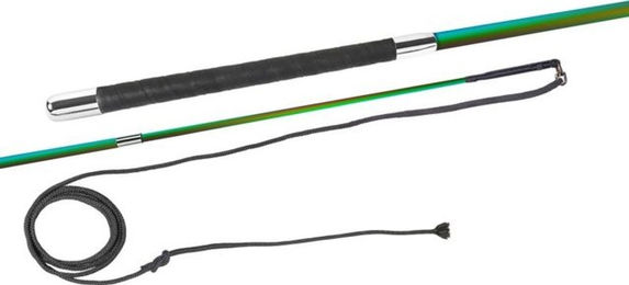 Produktbild von FLECK Longierpeitsche Eco-Carbon Composite im Rainbow-Design 200 cm