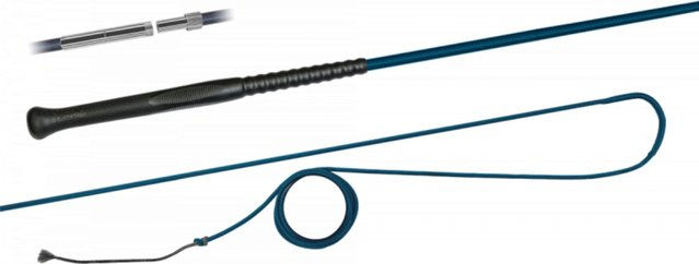 Produktbild von FLECK Longierpeitsche ERGO-Griff mit Schraubverschluss aus Nylon 200 cm Blau