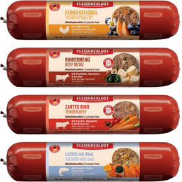 Fleischeslust Hund Nassfutter Wurst und Pastete Mixpaket mit hohem Fleischanteil 6 x 800 g – Bild 1 von 2