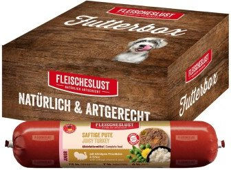Fleischeslust Hundewurst Junior Pute Nassfutter mit hohem Fleischanteil 8x400g – Bild 1 von 5