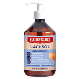 Produktbild von Fleischeslust Lachsöl Haut-Fell-Supplement zur Nahrungsergänzung 500 ml - 500 ml