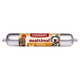 Fleischeslust Meat & Treat Trainingswurst Geflügel Belohnungssnack für Hunde 6 x 80 g - 12 x 80 g – Bild 1 von 4