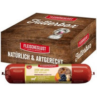 Produktbild von Fleischeslust Nassfutter Hund Adult Ziege und Lamm mit Steckrübe, Kürbis und Heidelbeere, getreidefrei und hoher Fleischanteil, 6x800 g