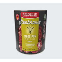Produktbild von Fleischeslust Steakhouse Hundefutter Nassfutter Ziege Monoprotein Stückchen in Sauce 6x 800g - 6 x 800 g