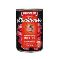 Produktbild von Fleischeslust Steakhouse Rind Pur Nassfutter für Hunde und Katzen Adult Monoprotein 6x800g