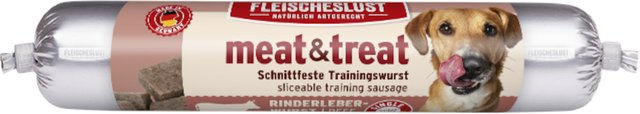 Produktbild von Fleischeslust Trainingswurst Rindsleberwurst Belohnungssnack ohne Farb- und Aromastoffe sowie Konservierungsstoffe 80 g
