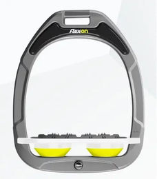 Flex-on Aluminium-Flachsteigbügel Ultra Grip Green Composite in Weiß/Gelb – Bild 1 von 1