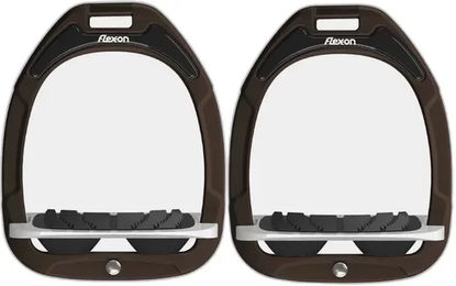 Flex-On Aluminium Steigbügel geneigt mit Grip in Schwarz/Schwarz/Braun – Bild 1 von 1