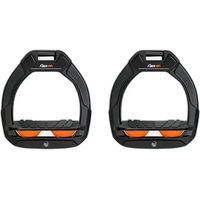 Produktbild von Flex-On Aluminium Steigbügel Geneigt mit Grip in Schwarz/Schwarz/Orange