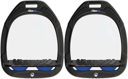 Flex-On Aluminium Steigbügel mit Grip in Schwarz/Schwarz/Hellblau – Bild 1 von 1