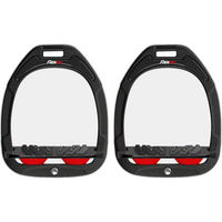 Produktbild von Flex-On Aluminium Steigbügel mit Neigung und Grip in Schwarz/Schwarz/Rot